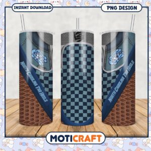 North Carolina Tar Heels Tumbler PNG Design Download 2023