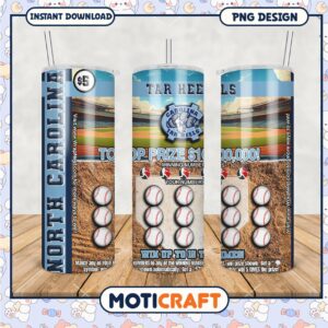 North Carolina Tar Heels Tumbler Design Winning Lottery Image
