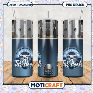 North Carolina Tar Heels Tumbler Design PNG File