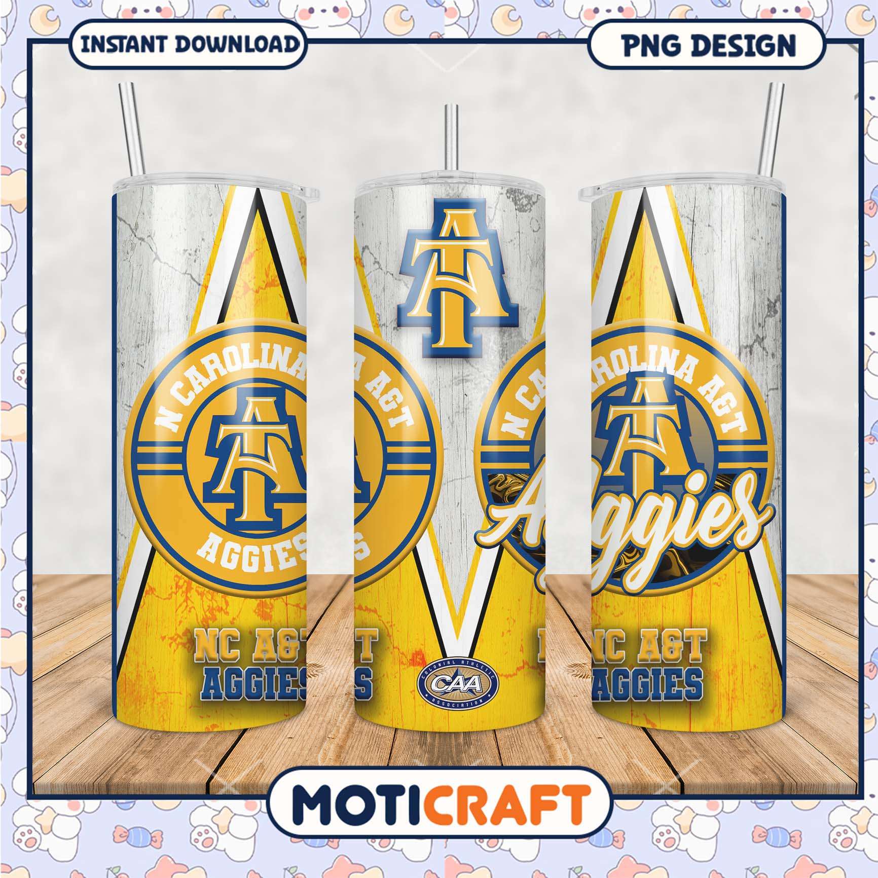 North Carolina A&T Aggies Tumbler PNG Design Downloadable North Carolina A&T Aggies Tumbler PNG Design Downloadable
