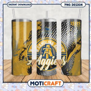 North Carolina A&T Aggies Stanley Tumbler Design PNG File