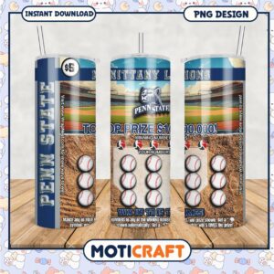 Nittany Lions Tumbler Design with Baseball Theme PNG File