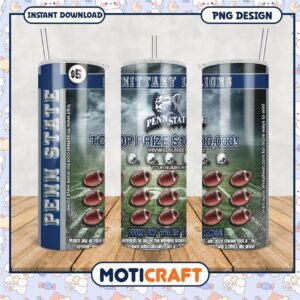 Nittany Lions Tumbler Design with Football Theme PNG File