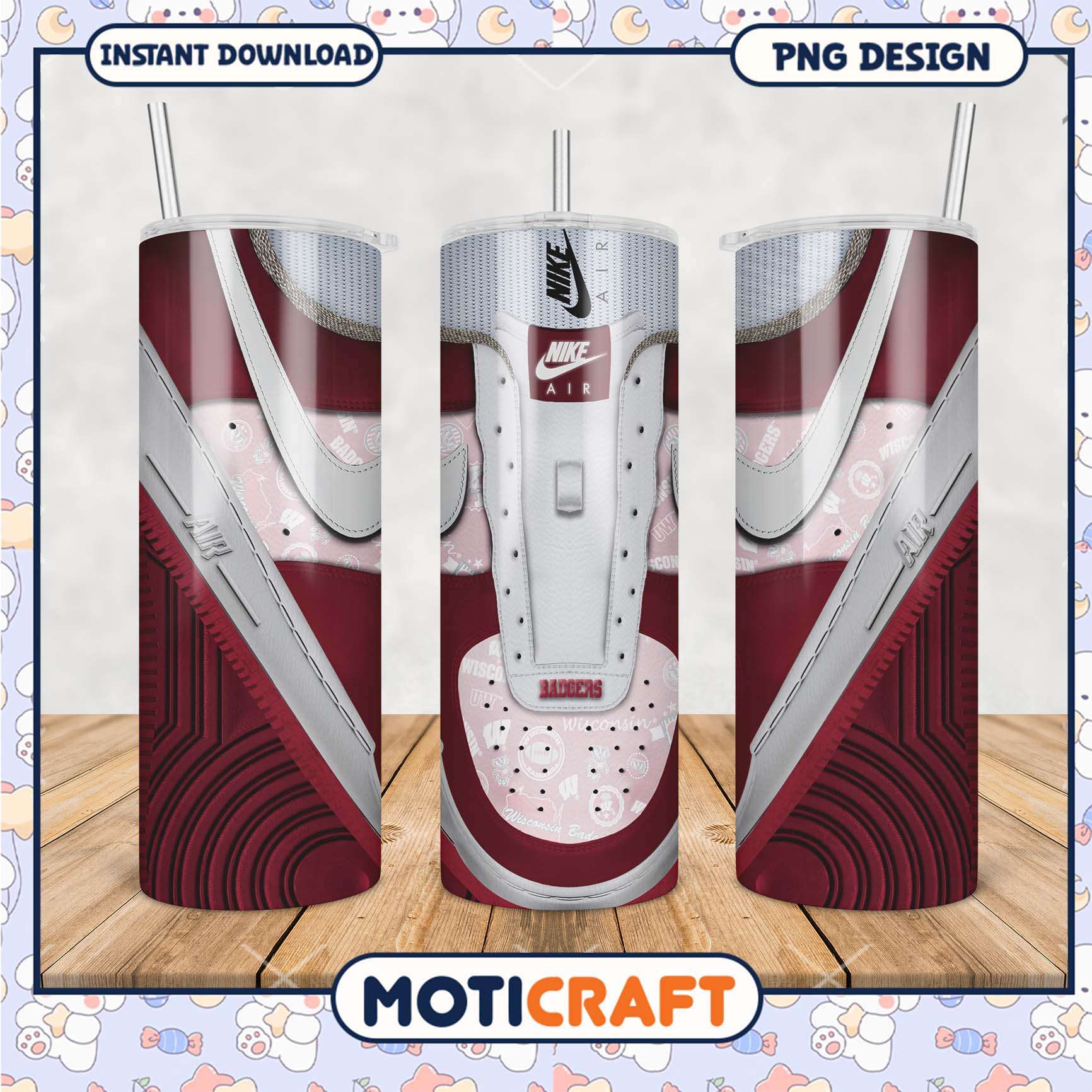Nike Air Wisconsin Badgers Tumbler PNG Design Image Nike Air Wisconsin Badgers Tumbler PNG Design Image