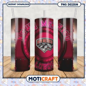 New Mexico Lobos Tumbler PNG Design for Fans and Collectors