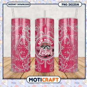 New Mexico Lobos Tumbler Design PNG for Sports Fans