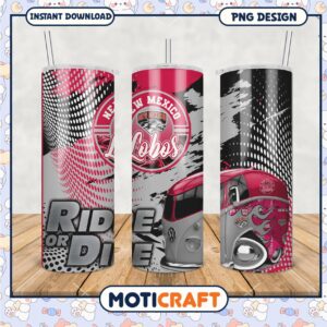 New Mexico Lobos Ride or Die Tumbler Design PNG File