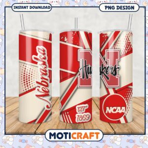 Nebraska Huskers NCAA Tumbler Design PNG for Fans
