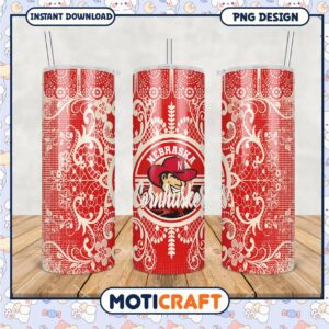 Nebraska Cornhuskers Tumbler PNG File for Fans and Collectors
