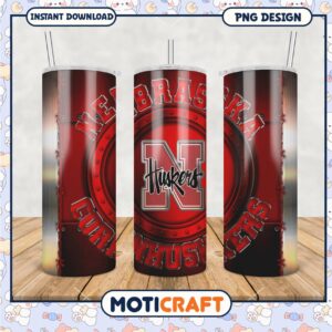 Nebraska Cornhuskers Tumbler PNG Design for Fans Gifts