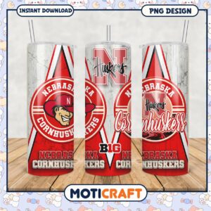Nebraska Cornhuskers Tumbler PNG Design for Fans and Gifts