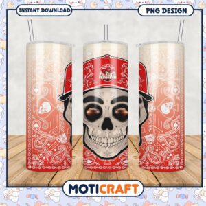 Nebraska Cornhuskers Skull Design Tumbler PNG Artwork