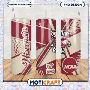 NCAA Wisconsin Badgers Tumbler PNG Design for Fans
