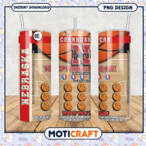 Nebraska Cornhuskers Basketball Tumbler SVG PNG Design