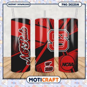 NC State Tumbler PNG Design Red and Black Sports Decor