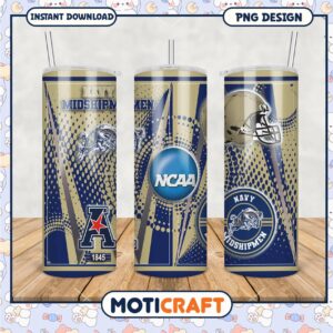 Navy Midshipmen Tumbler PNG Design for NCAA Fans