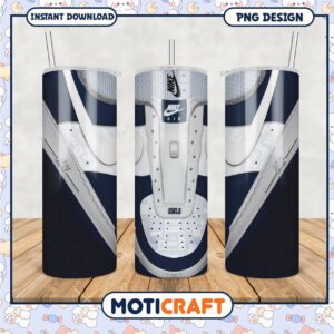 Navy and White Nike Air Design Tumbler PNG File Download