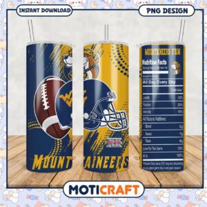 Mountaineers Fan Tumbler Design for College Sports Lovers