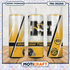 Missouri Tigers Tumbler PNG for Fans Sports Drinkware Design