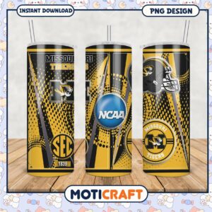 Missouri Tigers NCAA Tumbler PNG Graphic Design Template