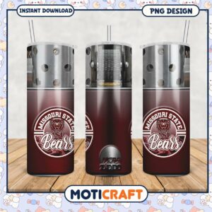 Missouri State Bears Tumbler PNG Design for College Fans