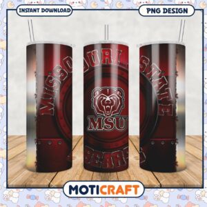 Missouri State Bears Tumbler Design High Quality PNG File