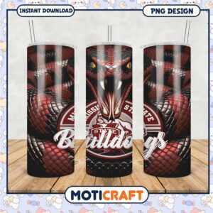 Mississippi State Bulldogs Tumbler PNG Design Graphic