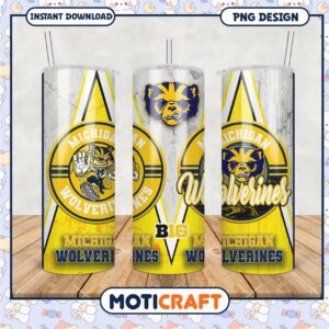 Michigan Wolverines Tumbler Design PNG for Fan Gifts