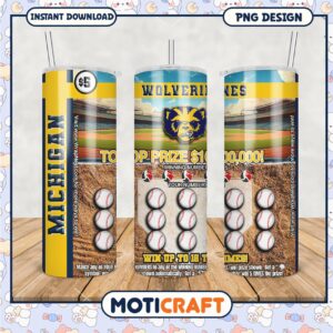 Michigan Wolverines Lottery Tumbler PNG Win Big Today