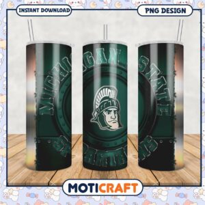 Michigan State Spartans Tumbler PNG Graphic Design File