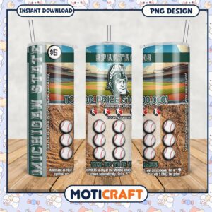Michigan State Spartans Tumbler Design with Baseball Theme