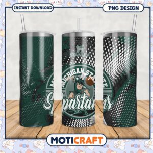 Michigan State Spartans Tumbler Design PNG Format