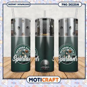 Michigan State Spartans Tumbler Design PNG Download