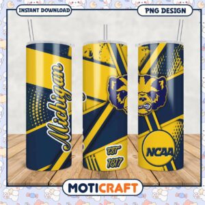 Michigan NCAA Tumbler Design PNG for Fans and Collectors