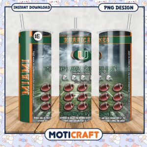Miami Hurricanes Tumbler PNG Prize Winning Lottery Design