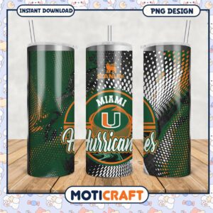 Miami Hurricanes Tumbler Design PNG for Fans and Collectors