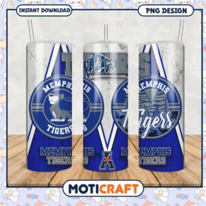 Memphis Tigers Tumbler PNG Design for Team Spirit Gifts