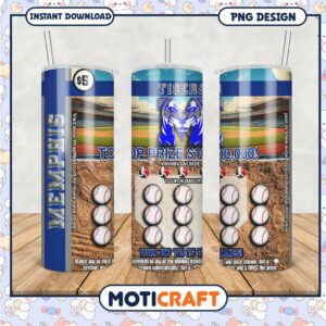 Memphis Tigers Tumbler Design PNG for Sports Fans