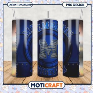 Memphis Tigers Tumbler Design High Quality PNG File Download