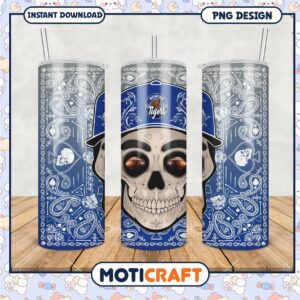 Memphis Tigers Skull Design Tumbler PNG for Fans