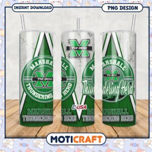 Marshall Thundering Herd Tumbler PNG Design for Fans