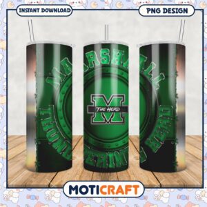 Marshall Thundering Herd Tumbler Design PNG File Download