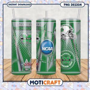 Marshall Thundering Herd Tumbler Design for Fans PNG