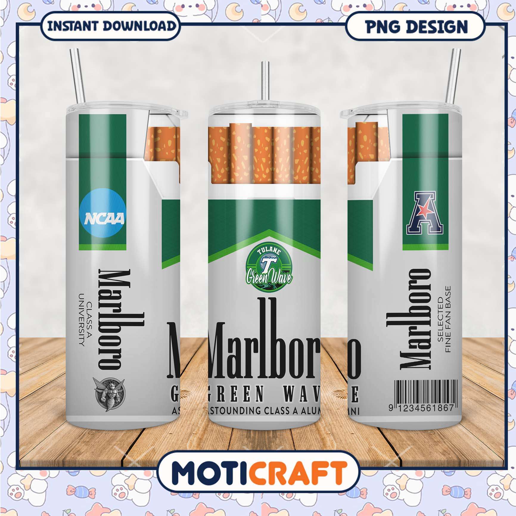 Marlboro Green Wave Tumbler Design for Fans and Alumni Marlboro Green Wave Tumbler Design for Fans and Alumni