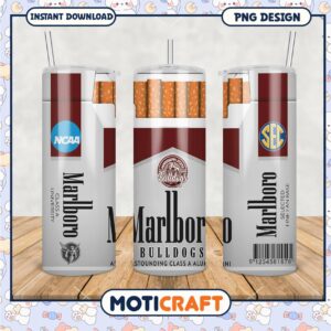 Marlboro Bulldogs Tumbler PNG Design for NCAA Fans