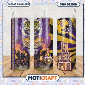 LSU Tigers Tumbler Design Geaux Tigers PNG Artwork