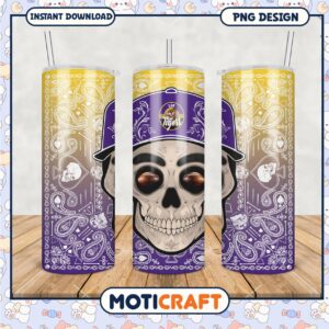 LSU Tigers Skull Tumbler Design Creative Graphics PNG