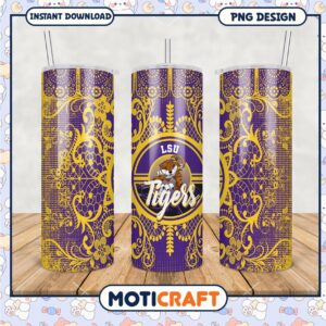 LSU Tigers Floral Design Tumbler PNG for Fans and Gifts