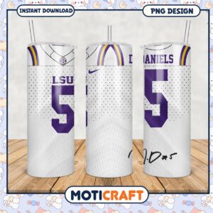 LSU Football Number 5 Tumbler PNG for Fans and Collectors