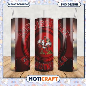 Louisville Cardinals Tumbler PNG Graphic Design Template